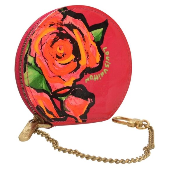 LOUIS VUITTON Vernis Rose Porte Monnaie Chapeau Coin Purse - Picture 1 of 15